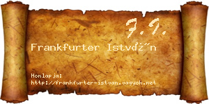 Frankfurter István névjegykártya